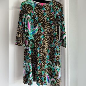 Lilly Pulitzer Leopard Print Long Sleeve Dress